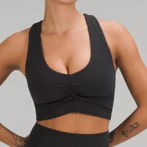 Lululemon Ruched Nulu Longline Yoga Bra B/C Black 8